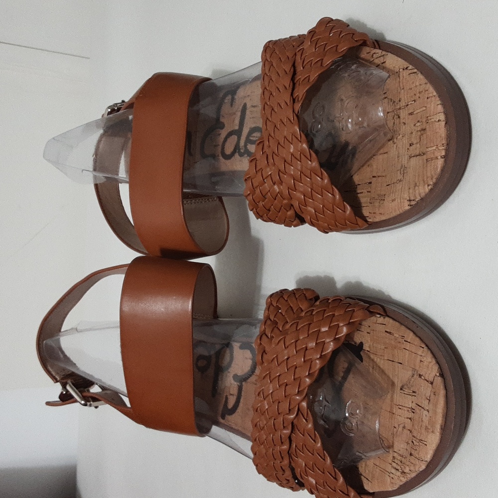 Sam Edelman Teena Saddle Tan Faux Leather Ankle Strap Shoe